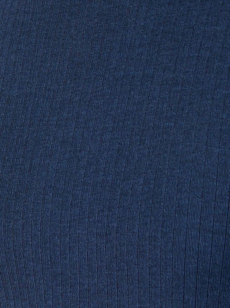 T-shirt Thermolactyl col montant, côtes molletonnées - Damart Bleu marine - Kiabi