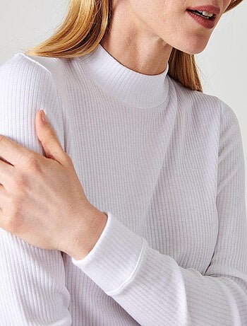 T-shirt Thermolactyl col montant, côtes molletonnées thermique - Damart