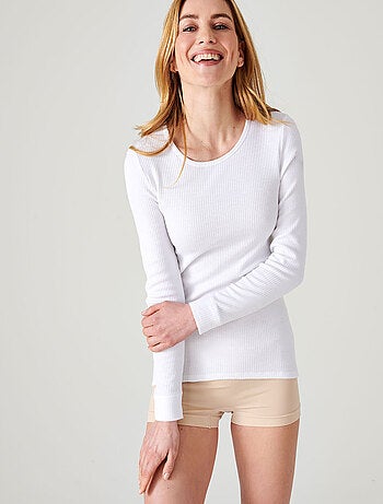 T-shirt Thermolactyl col rond, côtes molletonnées - Damart