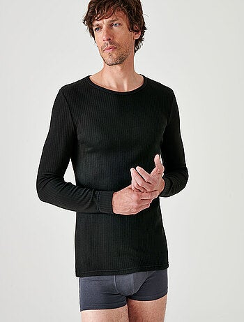 T-shirt Thermolactyl col rond, côtes molletonnées - Damart