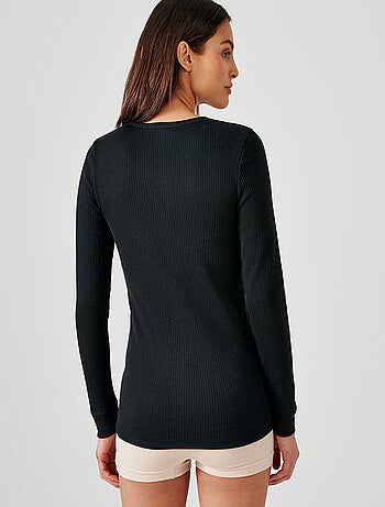 T-shirt Thermolactyl col rond, côtes molletonnées - Damart