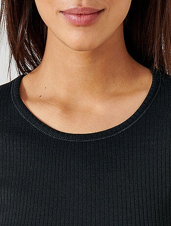 T-shirt Thermolactyl col rond, côtes molletonnées - Damart