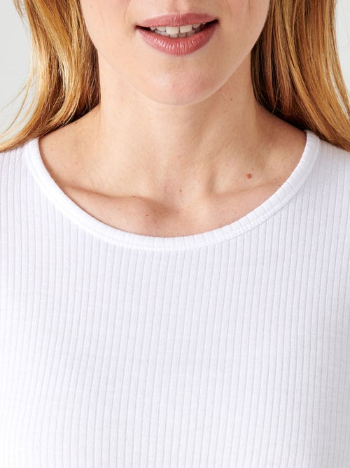 T-shirt Thermolactyl col rond, côtes molletonnées  thermique - Damart - Kiabi