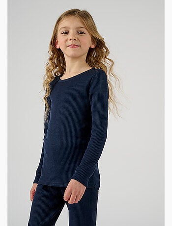 T-shirt Thermolactyl col rond, côtes molletonnées thermique - Damart