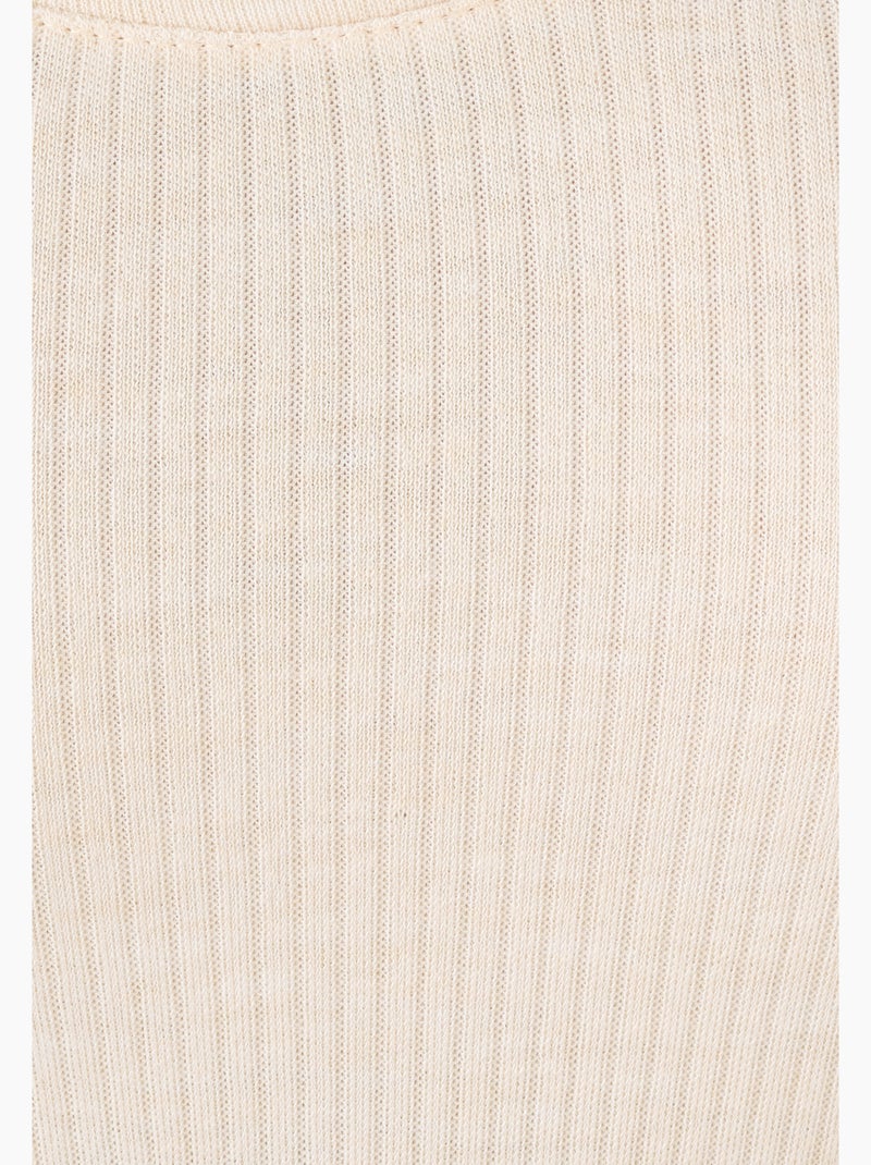 T-shirt Thermolactyl côtes molletonnées, col dégagé thermique - Damart Marron - Kiabi