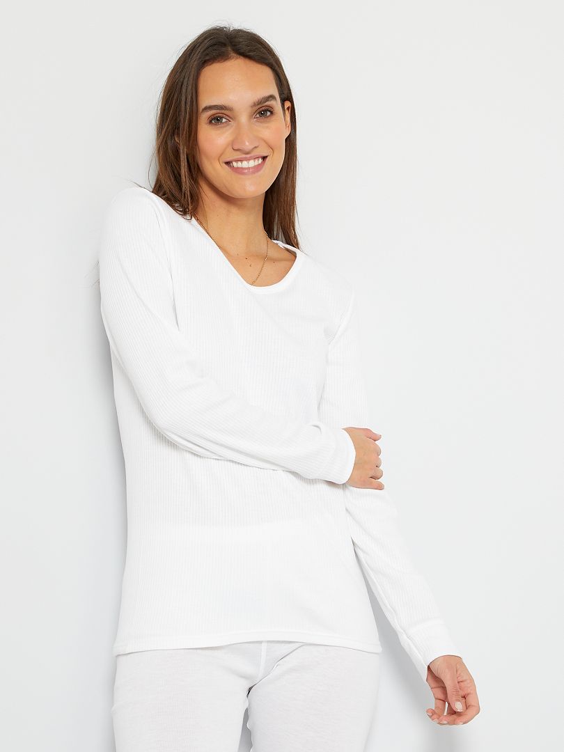 T-shirt Thermolactyl 'Damart' blanc - Kiabi
