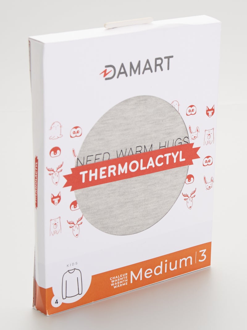 T-shirt thermolactyl 'Damart' Niveau 3 bleu/gris - Kiabi