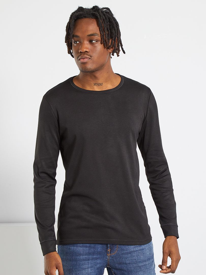T-shirt thermique - homewear - noir - Kiabi - 10.00€