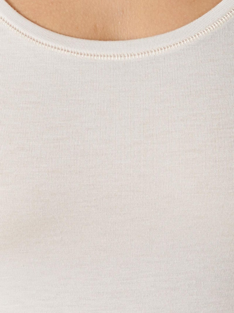 T-shirt Thermolactyl invisible manches courtes - Damart Beige sable - Kiabi