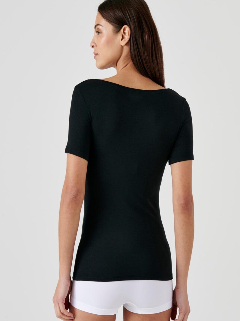 T-shirt Thermolactyl invisible manches courtes - Damart Noir - Kiabi