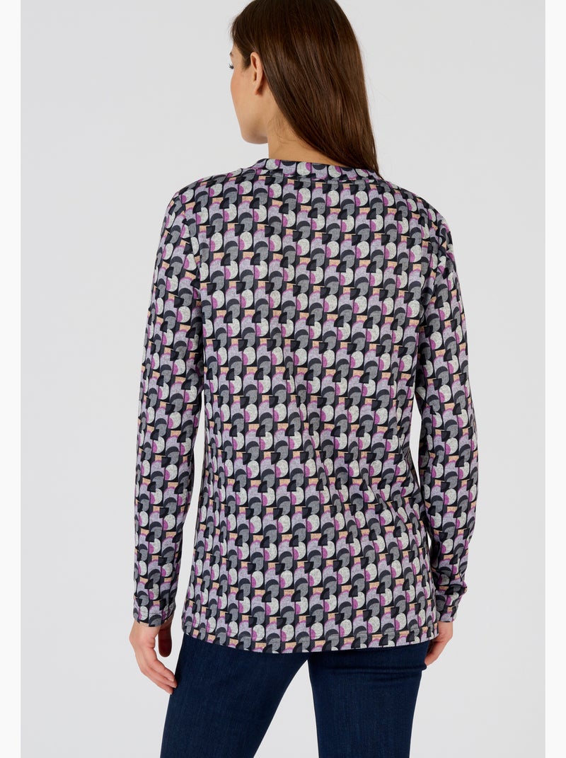 T-shirt Thermolactyl maille chaude  - Damart Violet - Kiabi