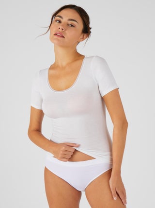 T-shirt Thermolactyl manches courtes en microfibre, effet relaxant  - Damart