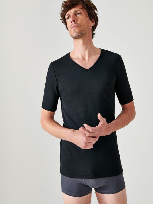 T-shirt Thermolactyl manches courtes maille interlock  - Damart - Kiabi