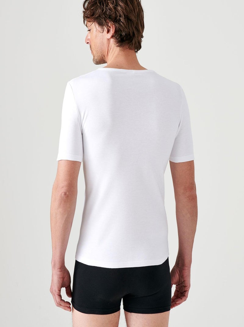 T-shirt Thermolactyl manches courtes maille interlock  thermique - Damart Blanc - Kiabi