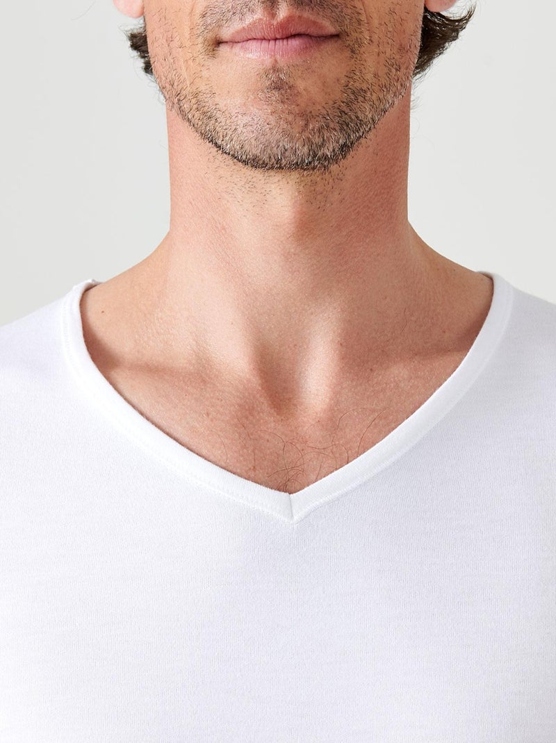 T-shirt Thermolactyl manches courtes maille interlock  thermique - Damart Blanc - Kiabi