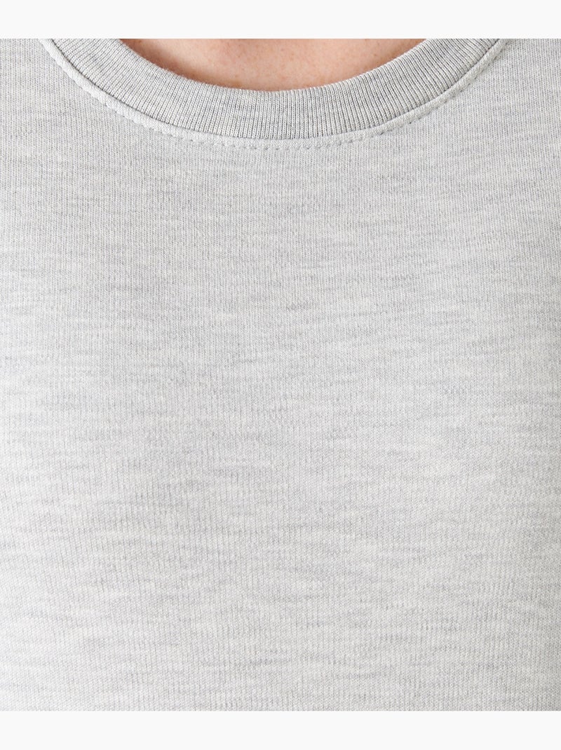 T-shirt thermolactyl manches courtes, molleton gratté  - damart Gris - Kiabi