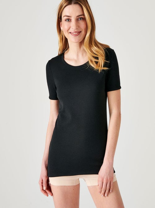 T-shirt Thermolactyl manches courtes, molleton gratté  - Damart - Kiabi