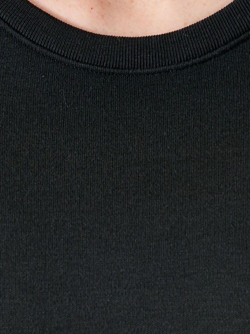 T-shirt Thermolactyl manches courtes, molleton gratté  - Damart Noir - Kiabi