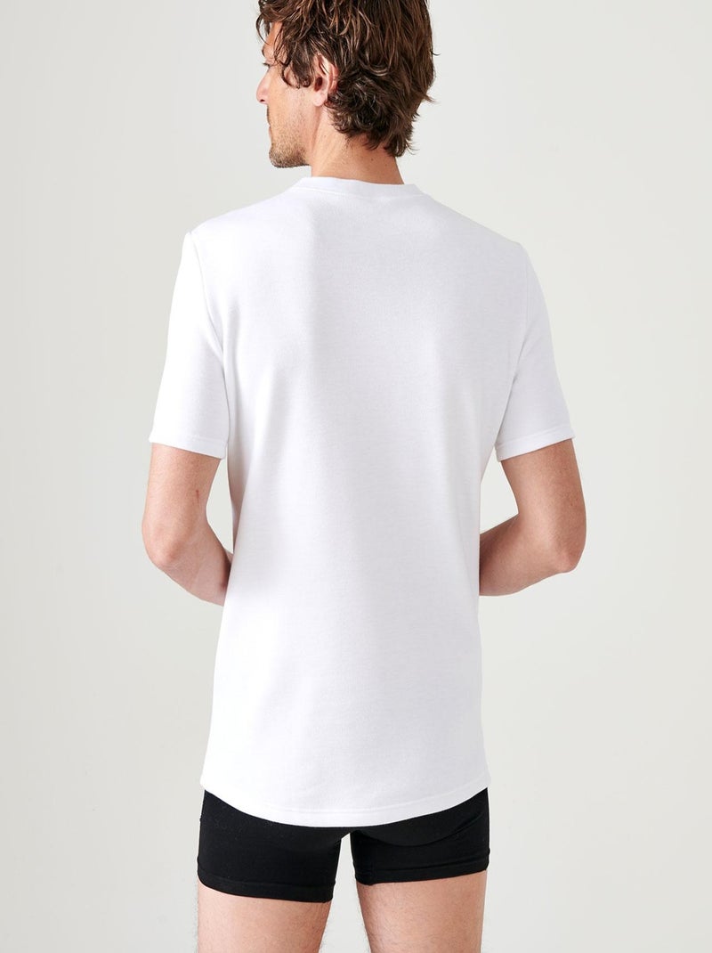 T-shirt Thermolactyl manches courtes, molleton gratté thermique - Damart Blanc - Kiabi