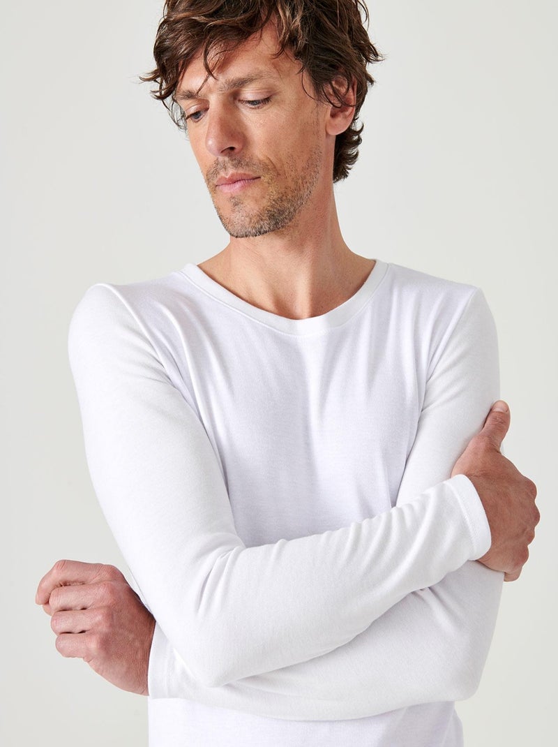 T-shirt Thermolactyl manches longues, double face - Damart Blanc - Kiabi