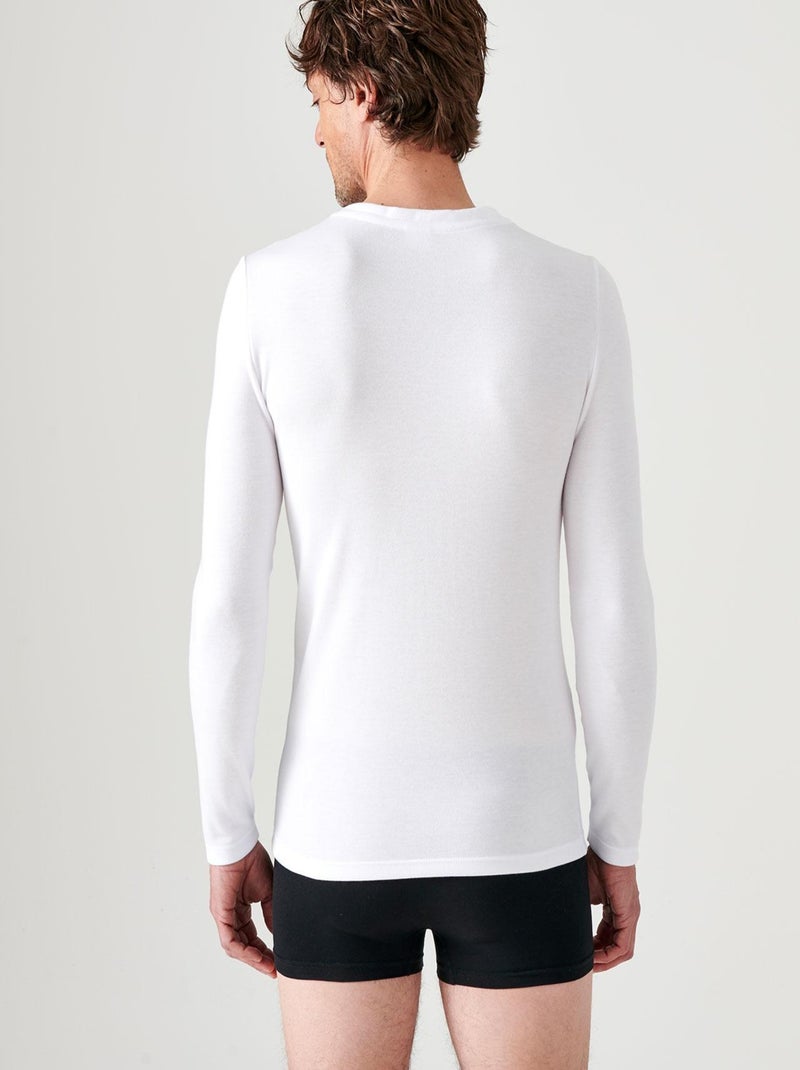 T-shirt Thermolactyl manches longues, double face - Damart Blanc - Kiabi
