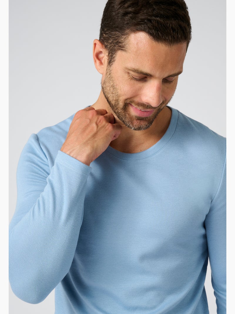 T-shirt thermolactyl manches longues, double face thermique - damart Bleu gris - Kiabi
