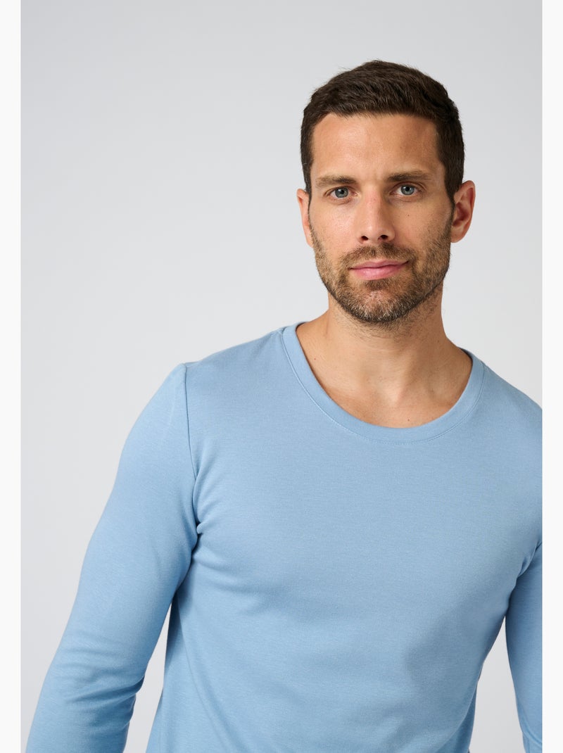 T-shirt thermolactyl manches longues, double face thermique - damart Bleu gris - Kiabi
