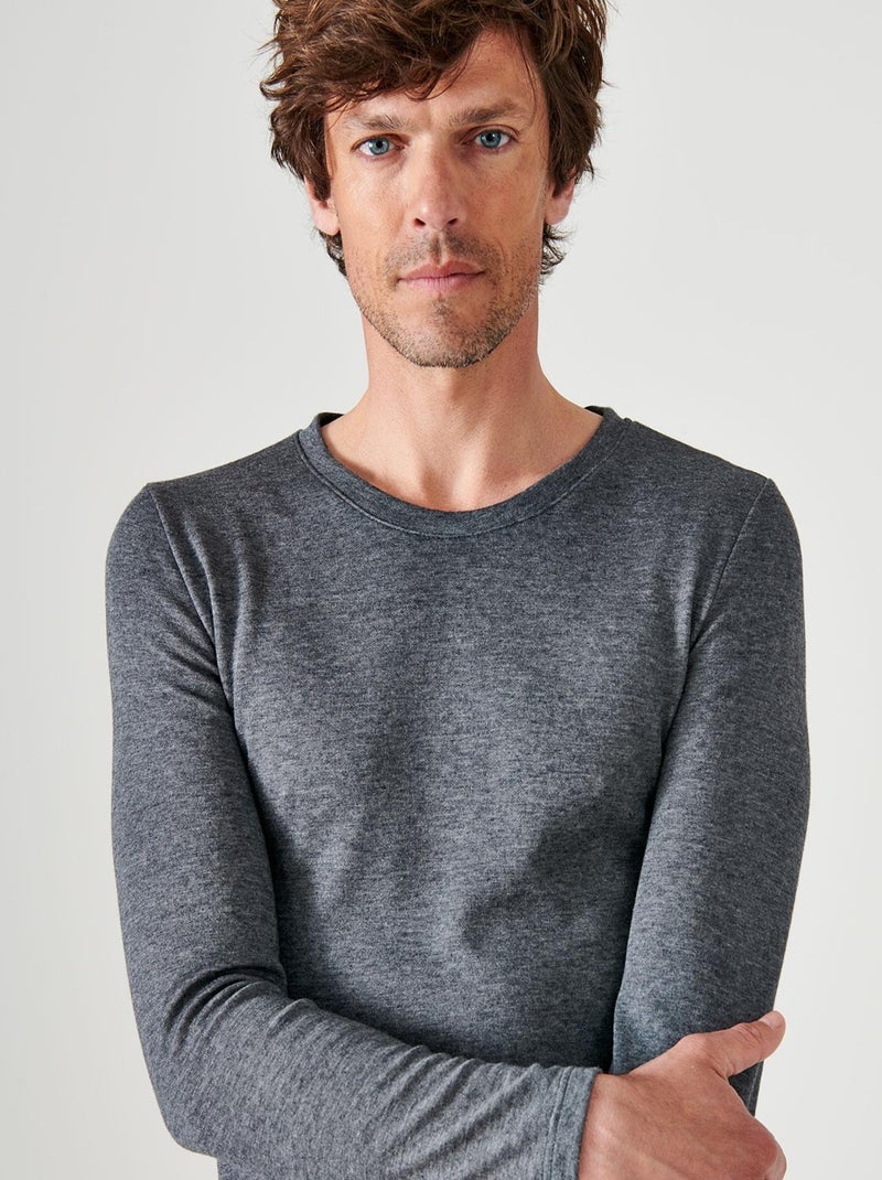T-shirt Thermolactyl manches longues, double face thermique - Damart Gris - Kiabi