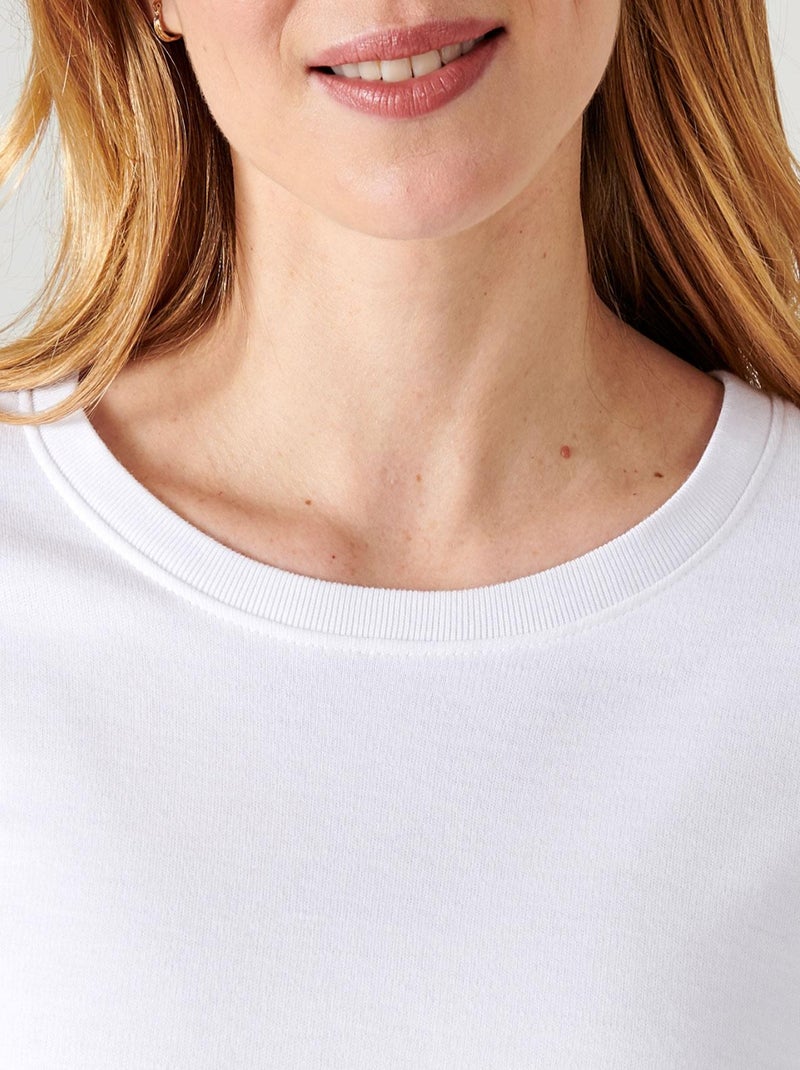 T-shirt Thermolactyl manches longues, molleton gratté thermique - Damart Blanc - Kiabi