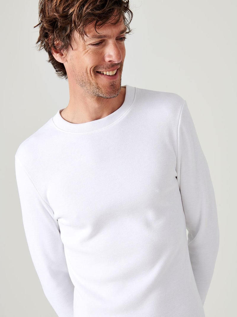 T-shirt Thermolactyl manches longues, molleton gratté thermique - Damart Blanc - Kiabi