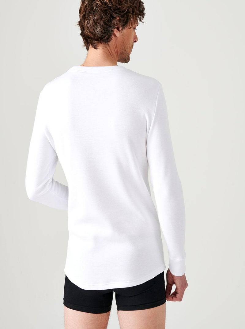 T-shirt Thermolactyl manches longues, molleton gratté thermique - Damart Blanc - Kiabi