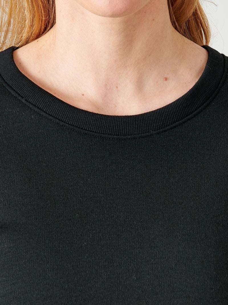 T-shirt Thermolactyl manches longues, molleton gratté thermique - Damart Noir - Kiabi