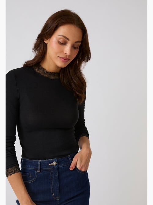 T-shirt Thermolactyl Sensitive col montant dentelle - Damart - Kiabi T-shirt Thermolactyl Sensitive col montant dentelle - Damart - Kiabi