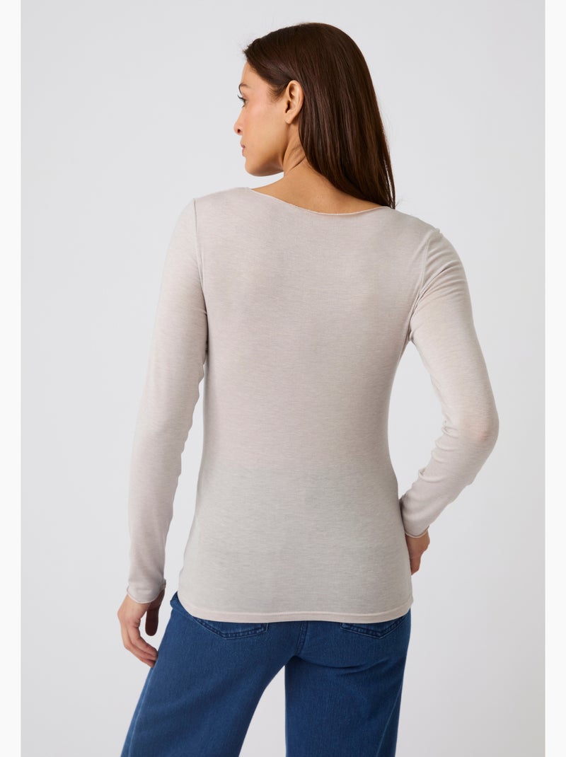 T-shirt Thermolactyl Sensitive Light - Damart Beige chiné - Kiabi
