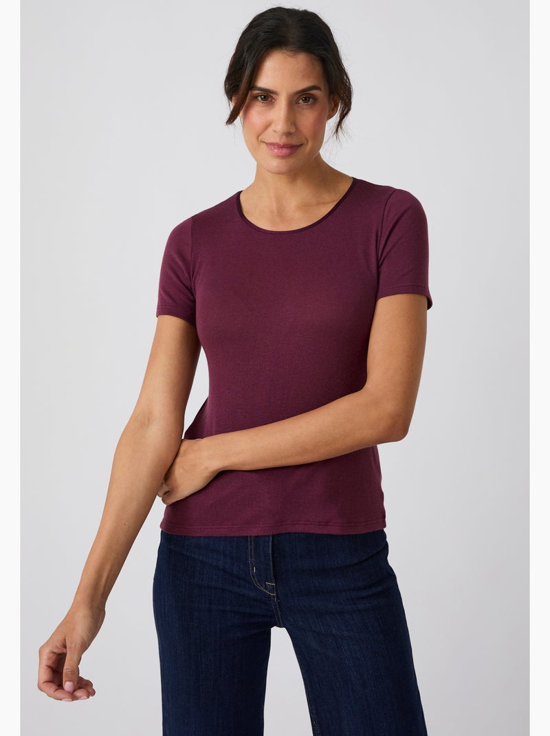 T-shirt thermolactyl sensitive manches courtes col rond - damart Rouge - Kiabi
