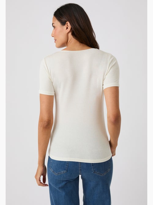 T-shirt Thermolactyl Sensitive manches courtes col V - Damart - Kiabi