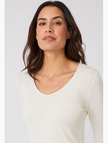 T-shirt Thermolactyl Sensitive manches longue col V - Damart