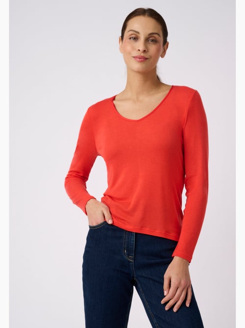 T-shirt Thermolactyl Sensitive manches longue col V - Damart - Kiabi