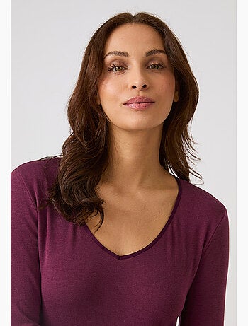 T-shirt thermolactyl sensitive manches longue col v - damart