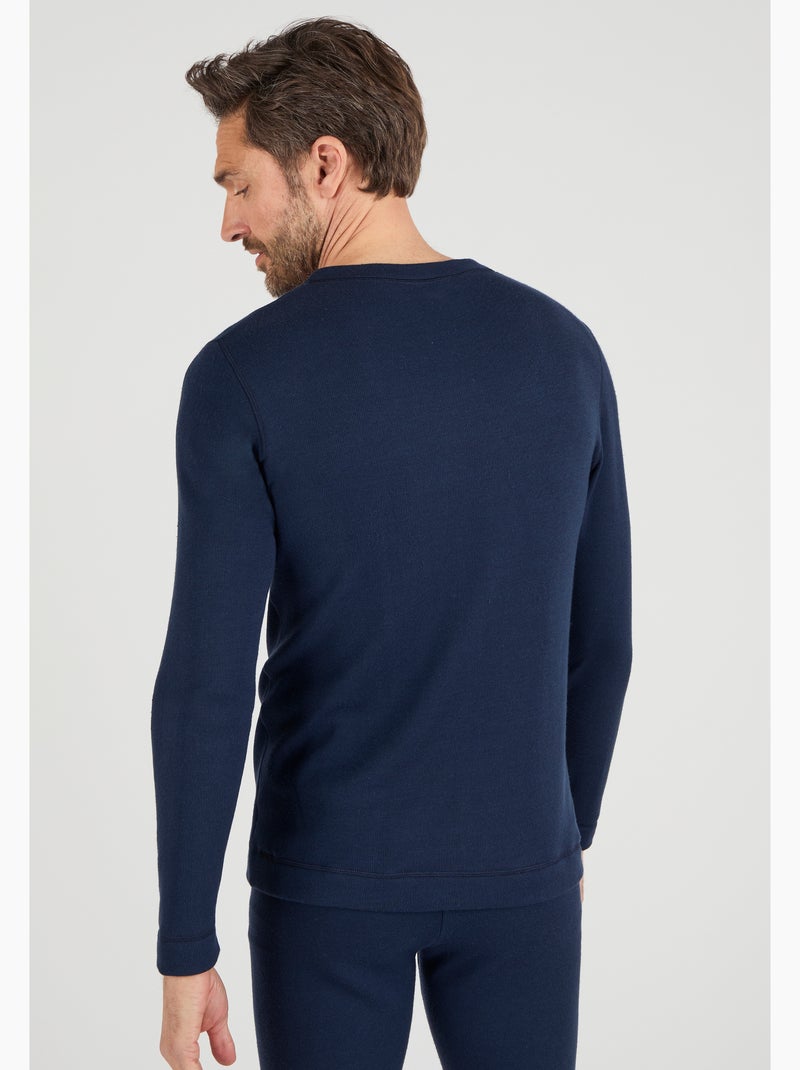 T-shirt Thermolactyl Sensitive, molleton thermique - Damart Bleu marine - Kiabi
