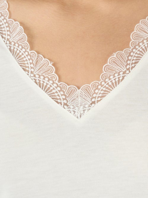 T-shirt Thermol'love dentelle - Damart - Kiabi