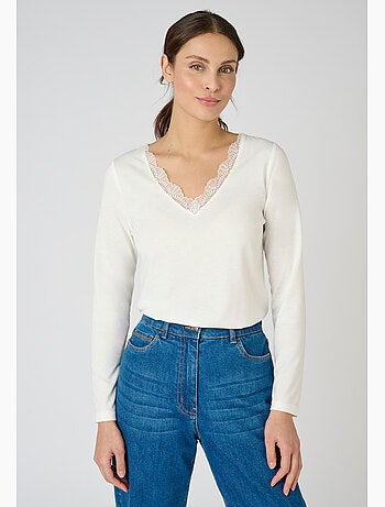 T-shirt Thermol'love dentelle - Damart