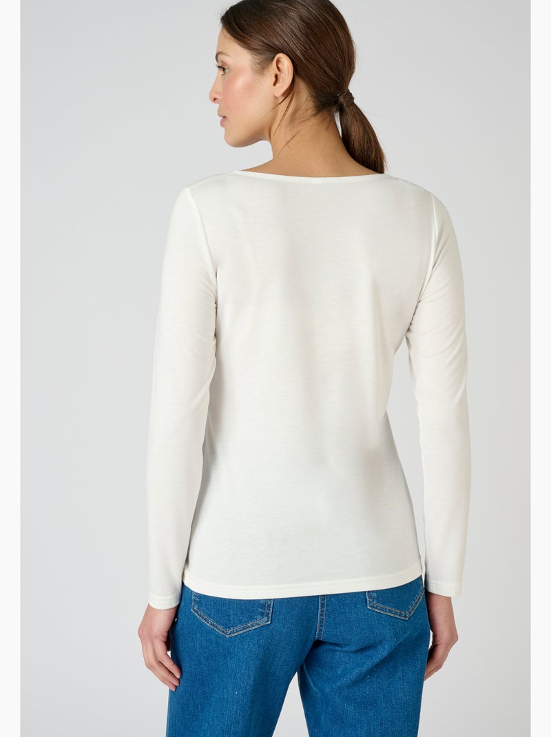 T-shirt Thermol'love dentelle - Damart Blanc - Kiabi