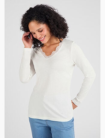 T-shirt Thermol'love dentelle - Damart