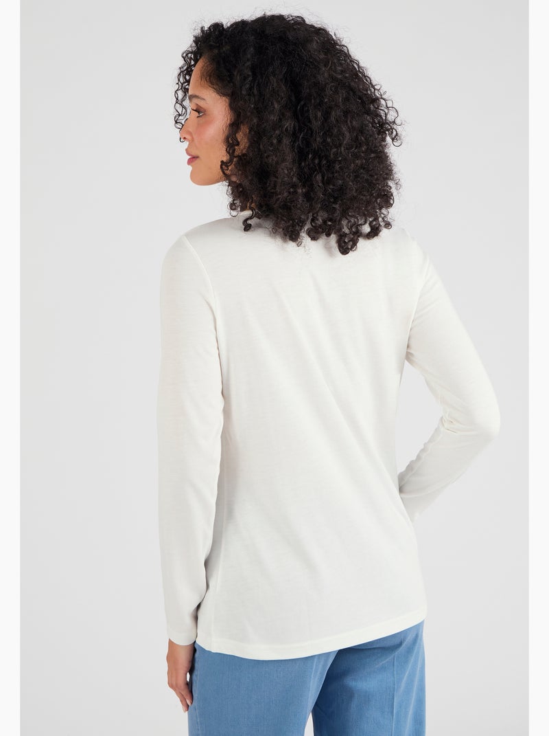 T-shirt Thermol'love dentelle - Damart Blanc - Kiabi