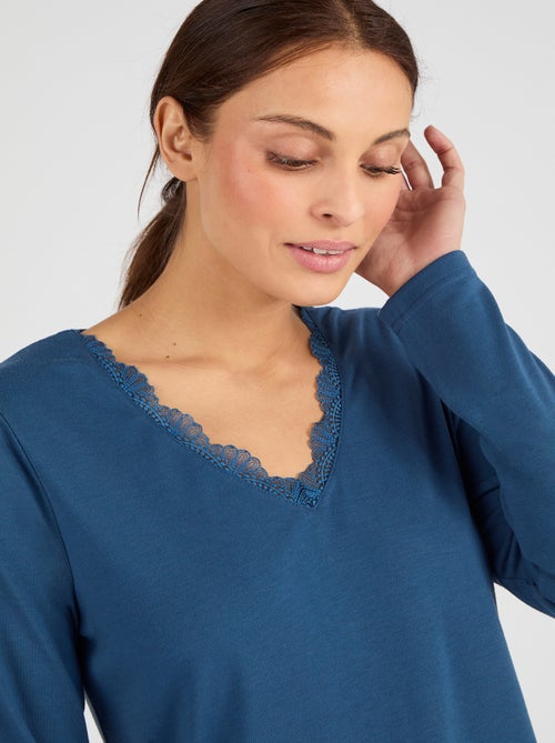 T-shirt Thermol'love dentelle - Damart - Kiabi