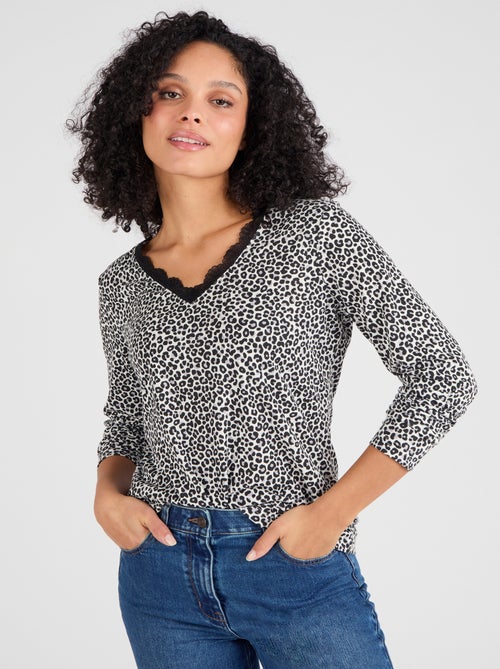 T-shirt Thermol'love dentelle - Damart - Kiabi