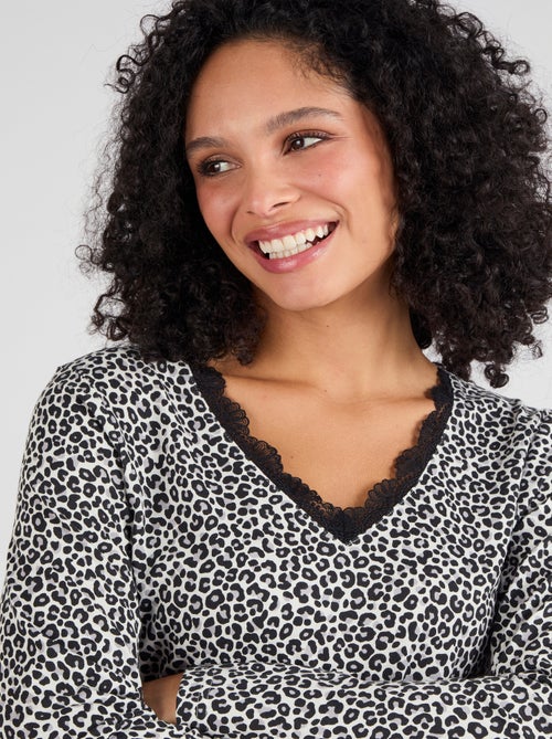 T-shirt Thermol'love dentelle - Damart - Kiabi