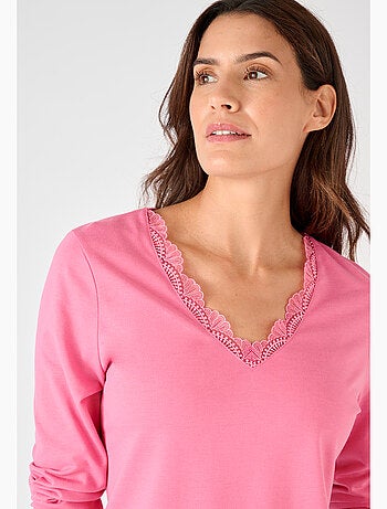 T-shirt Thermol'love dentelle - Damart