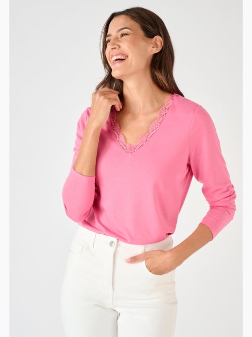 T-shirt Thermol'love dentelle - Damart - Kiabi